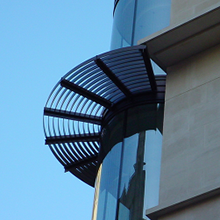 Small Brise Soleil system above building windows