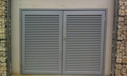 Grey door Louvres