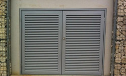 Grey door Louvres